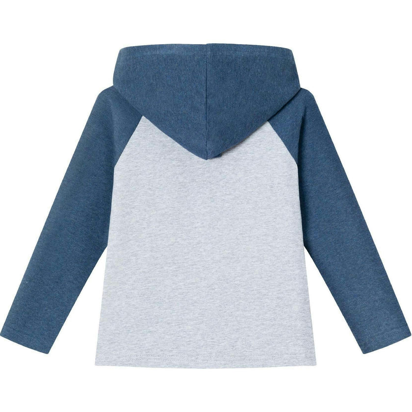 Kids Heather Grey/Navy Jersey Hooded Tee