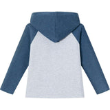 Kids Heather Grey/Navy Jersey Hooded Tee