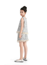 Silver Sequin Feather-Trim Set