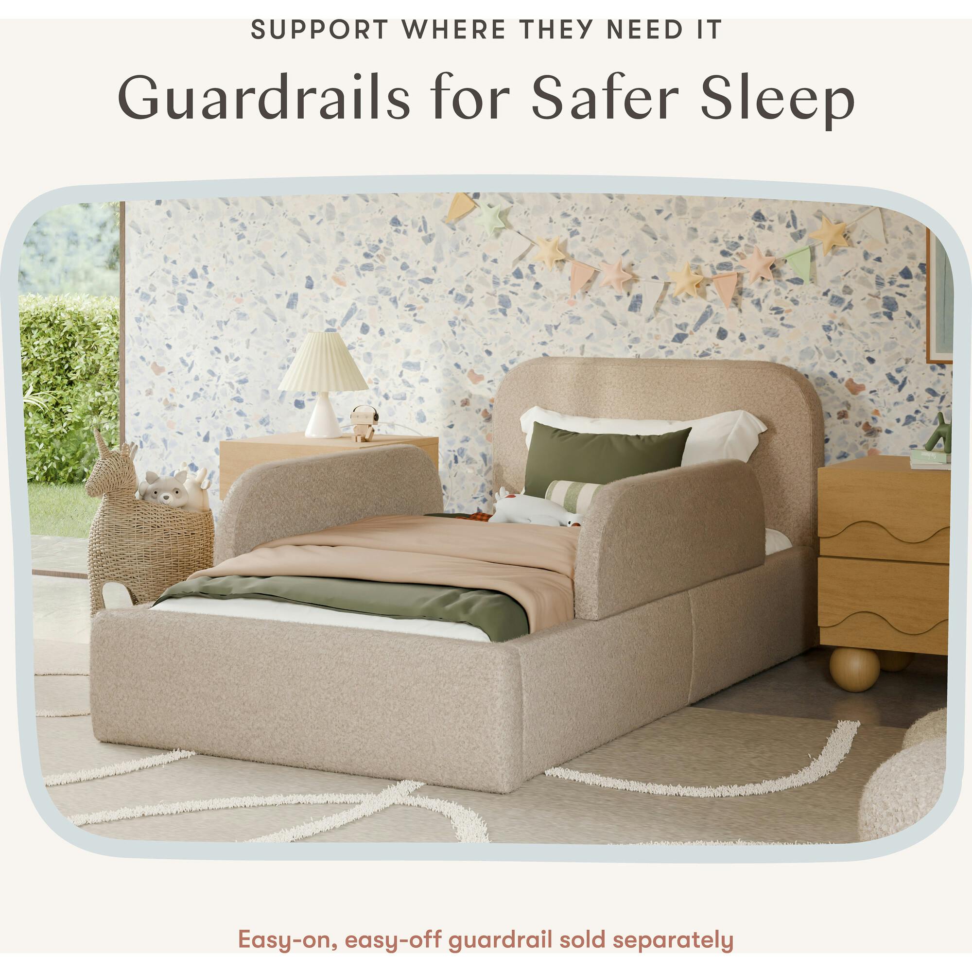 Nara Twin Bed in Chai Shearling
