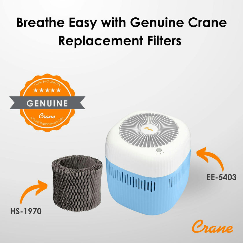 Evaporative  Humidifier, Cool Mist 0.5 Gal Top Fill, UV Light, Wick Filter
