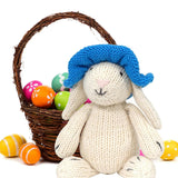 Knit Bunny with Blue Sun Hat