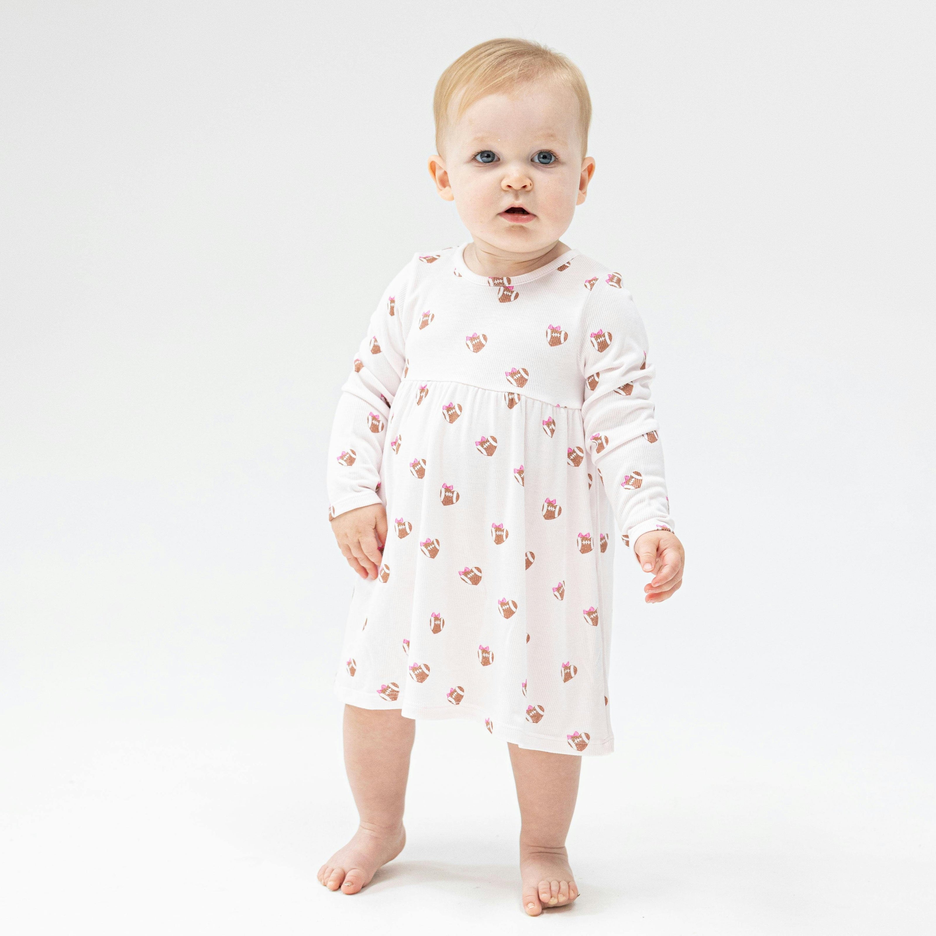 Mini Football Hearts - Simple Dress and Bloomer