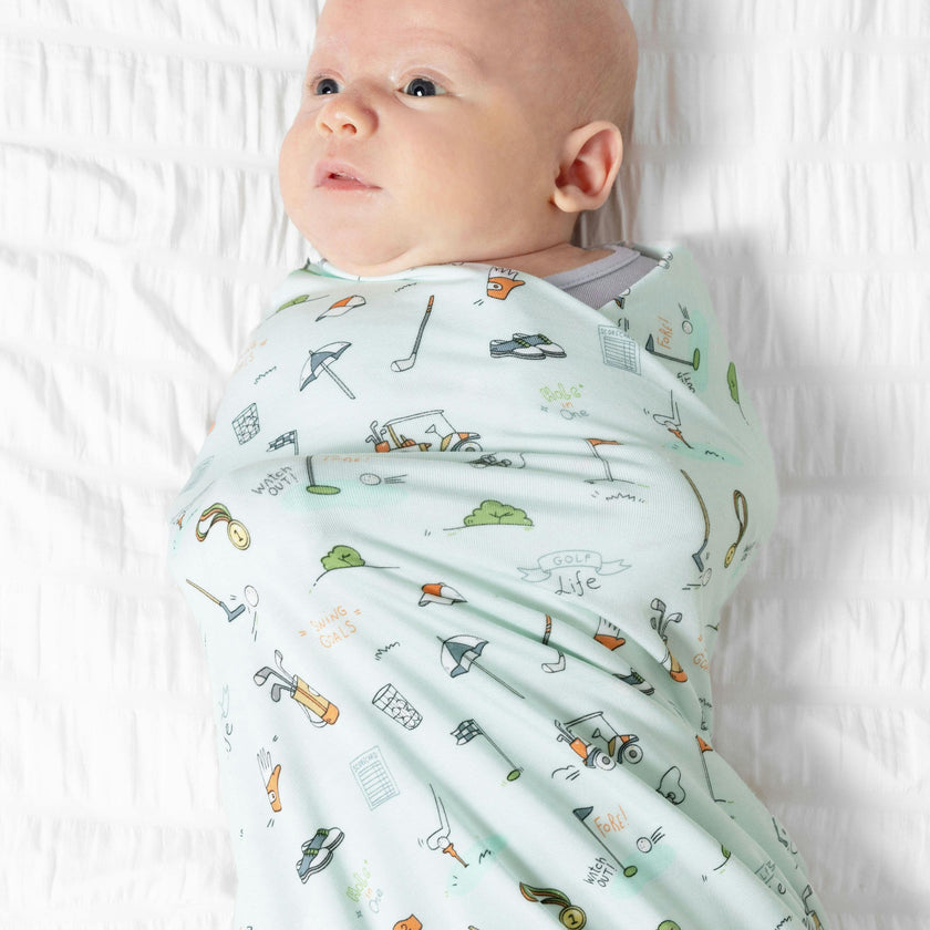 Golf Bamboo Swaddle & Beanie Set