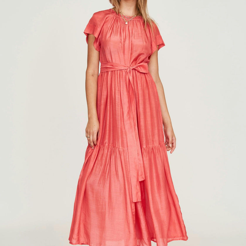 Vienna Maxi Dress in Coral