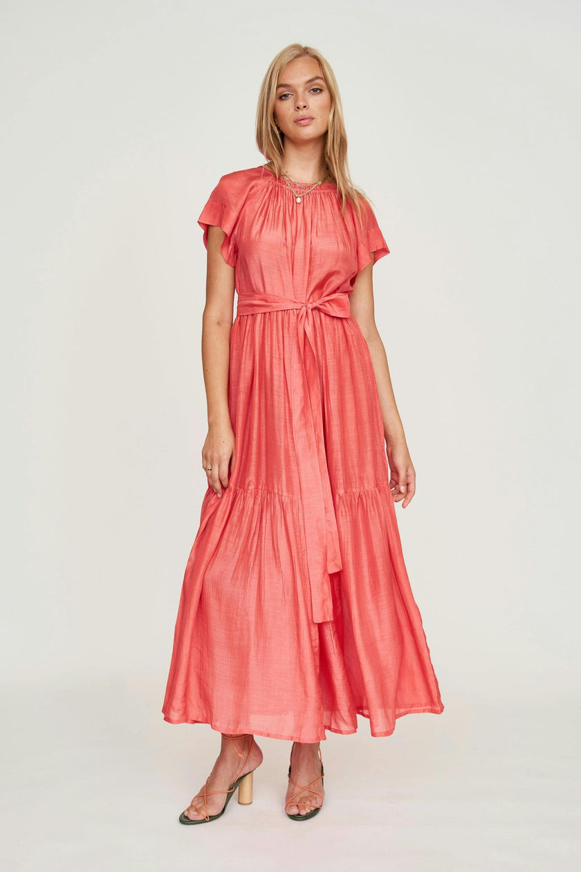 Vienna Maxi Dress in Coral