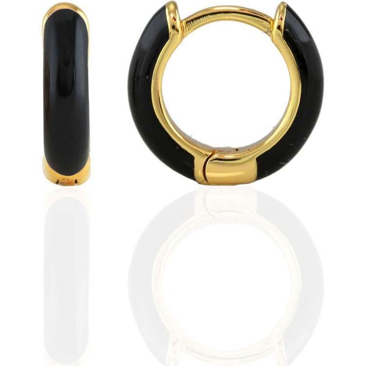 Enamel Huggie Hoop Earrings