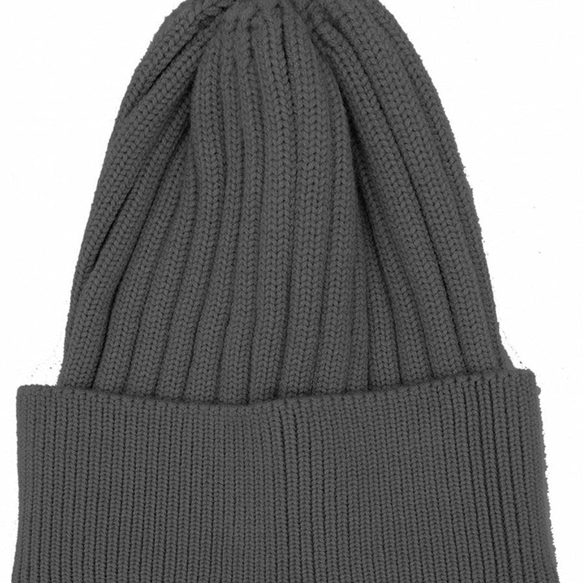 Ribbed Flat Wool Blend Hat (Snap On Pom Sold Separately)