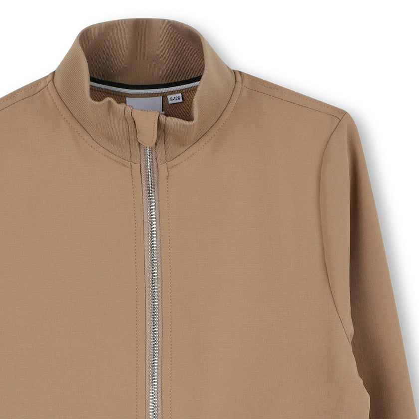 Brown Zip-Up Cardigan