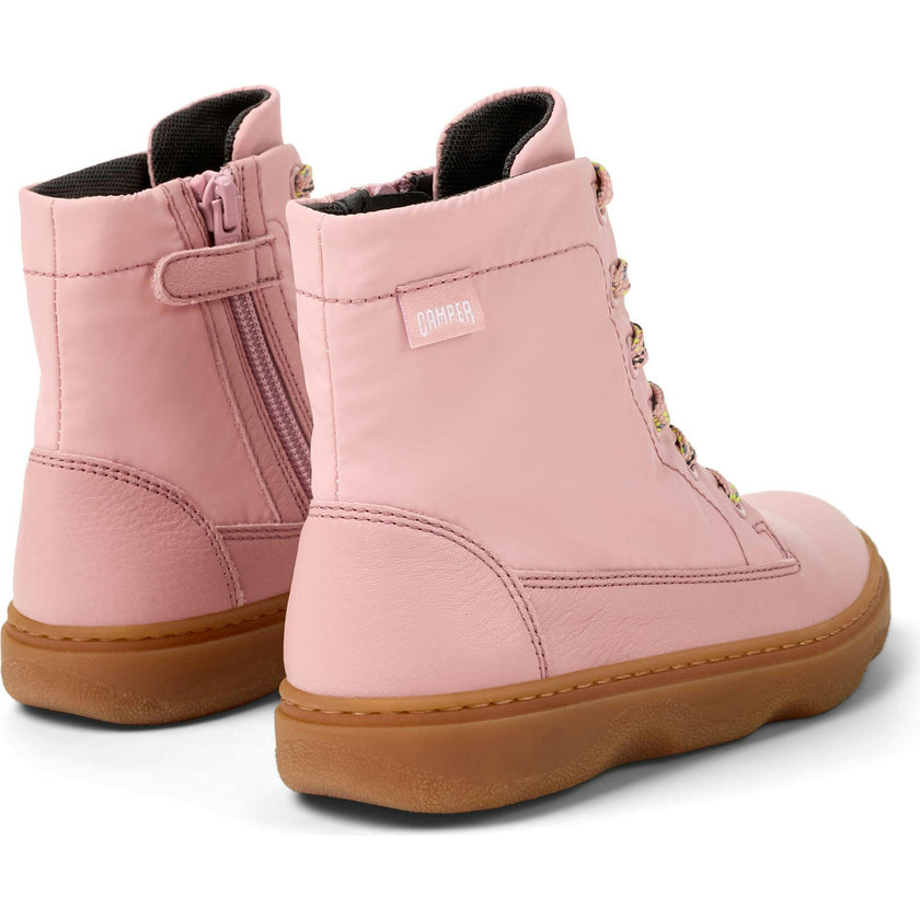 Kids Kiddo Textile Lace-Up Ankle Boots, Pink