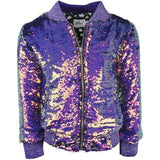 Women's Magic Mermaid Sequin Bomber Purple