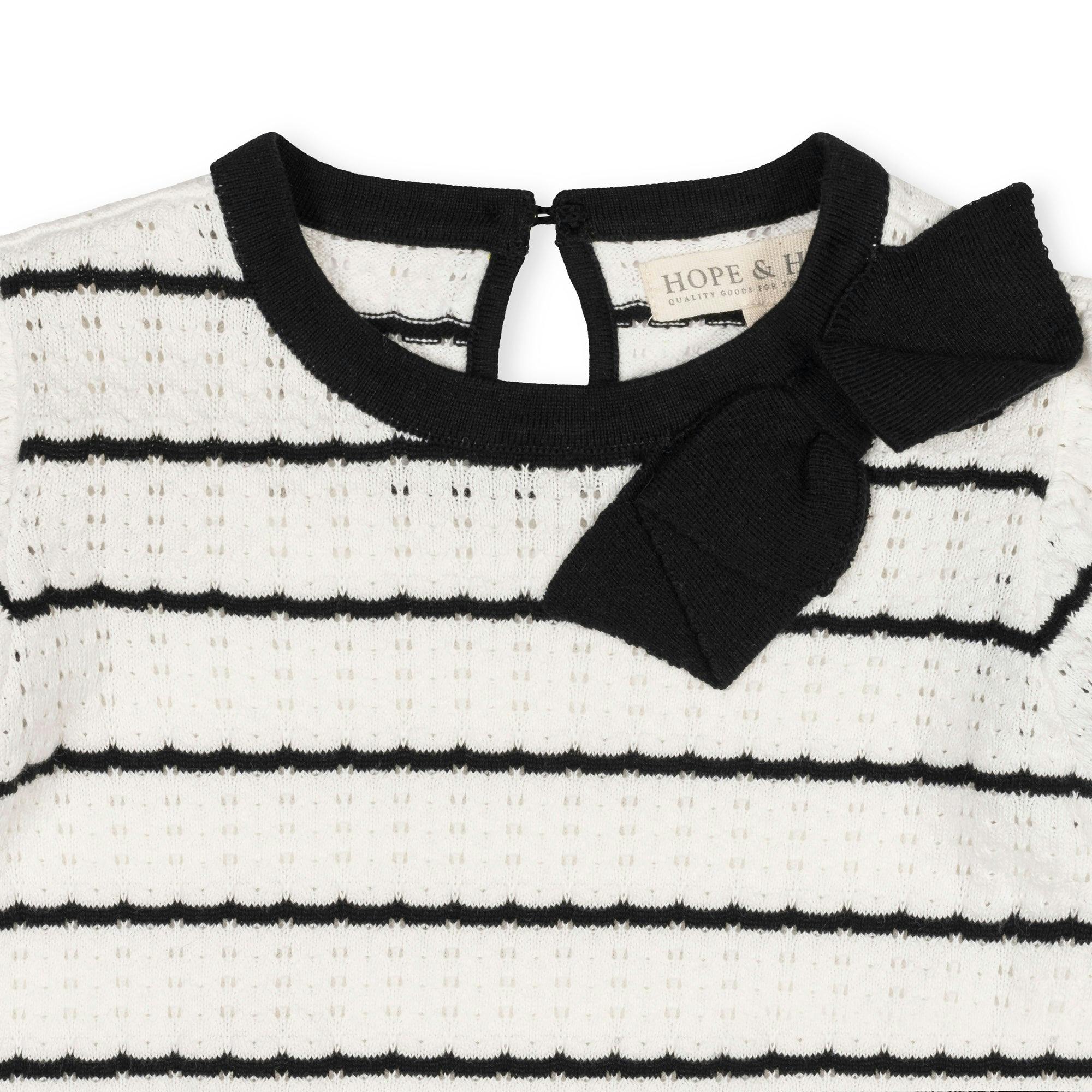 Organic Bow Detail Pointelle Sweater Dress