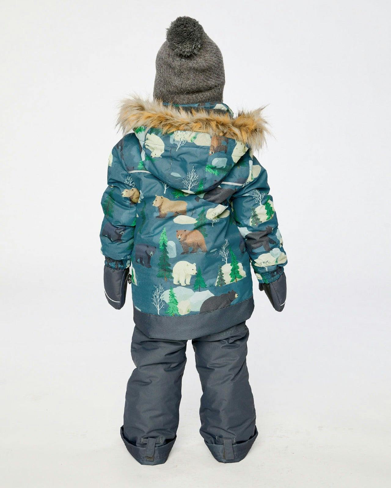 Two Piece Discover Snowsuit Blue Bear Print