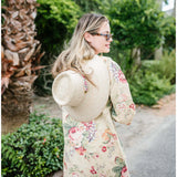 Women'S Wildflower Pop-Up Retro Garden Ribbon Sun Hat