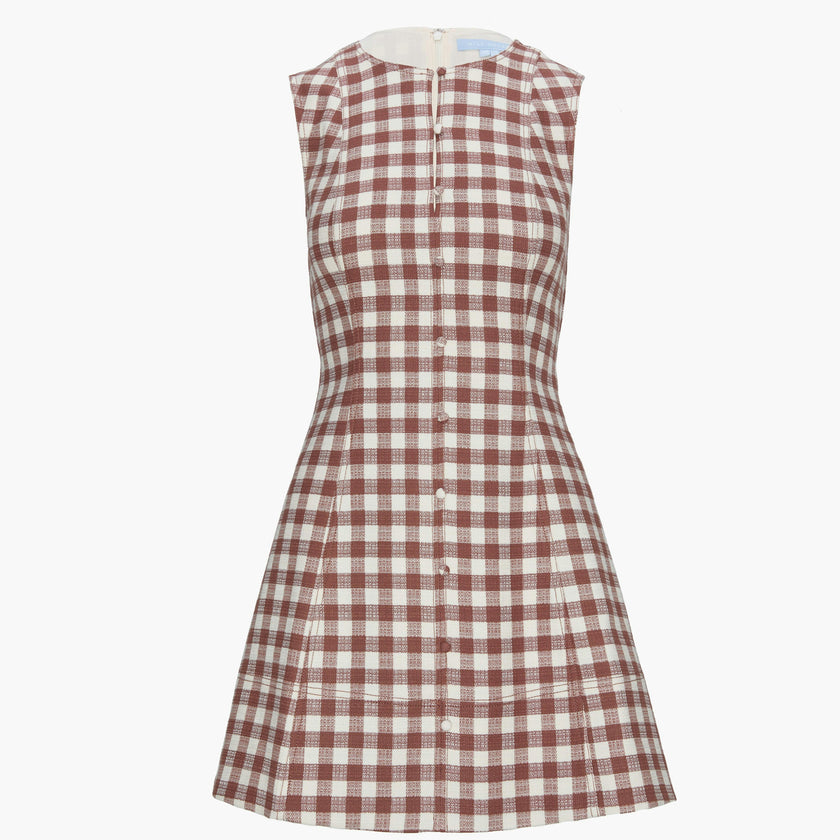 The Angie Dress - Cognac Gingham