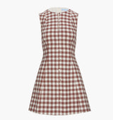 The Angie Dress - Cognac Gingham