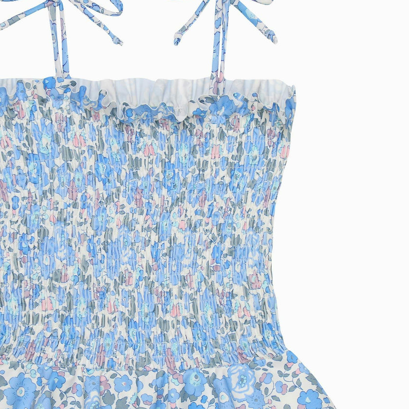 Ruched Swimsuit in Blue Betsy