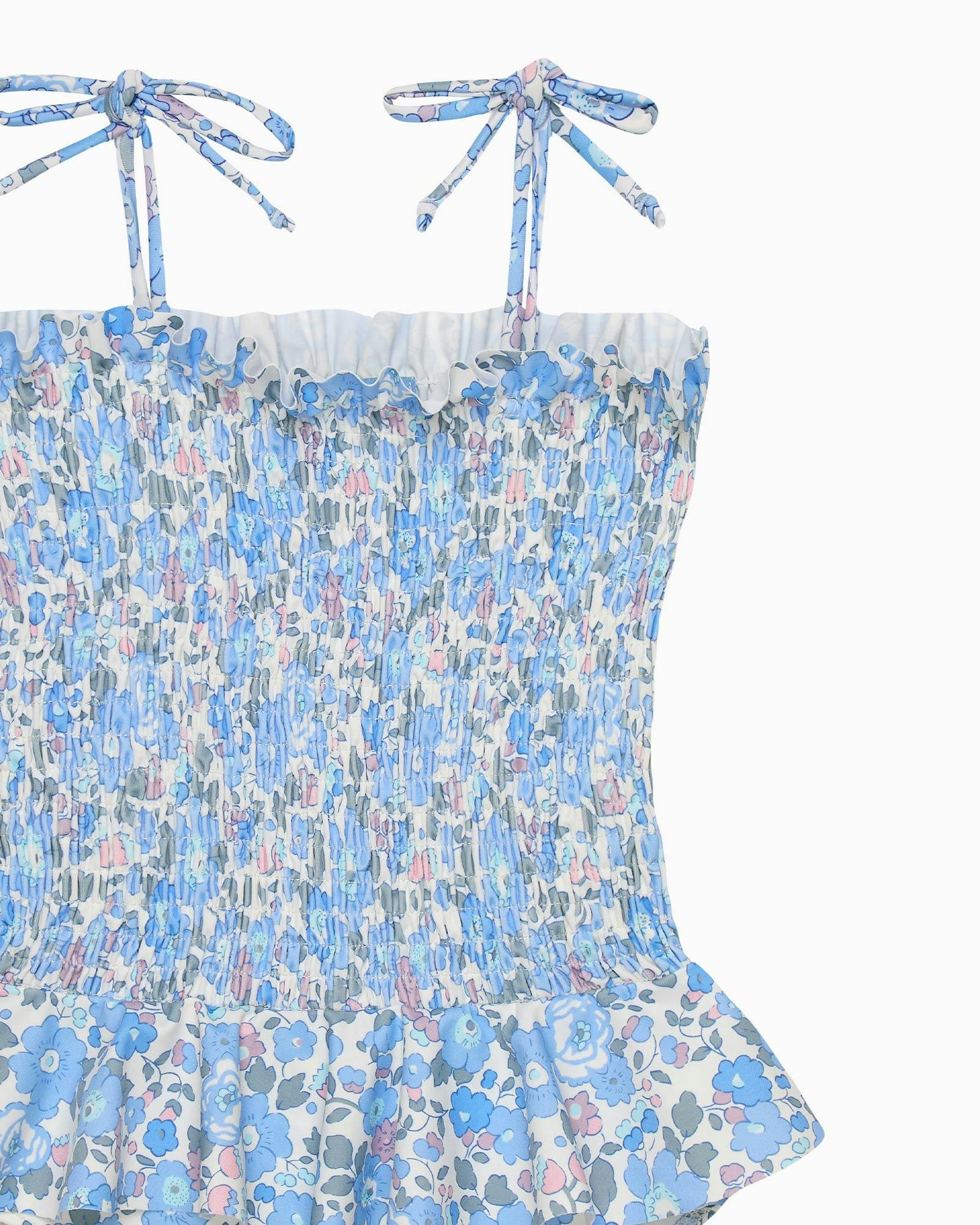 Ruched Swimsuit in Blue Betsy