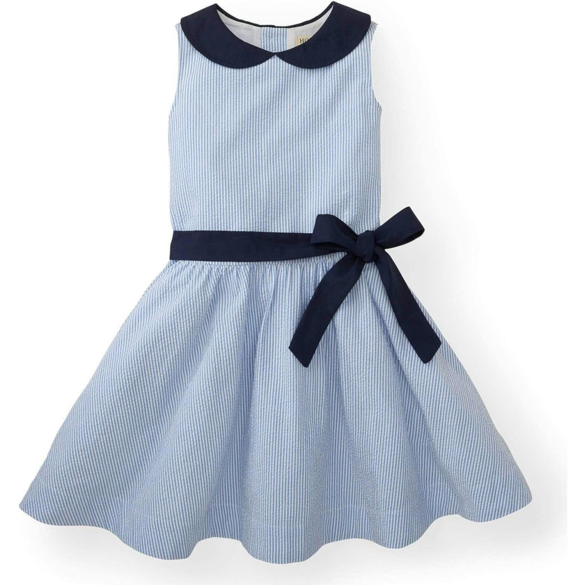 Organic Peter Pan Collar Seersucker Dress