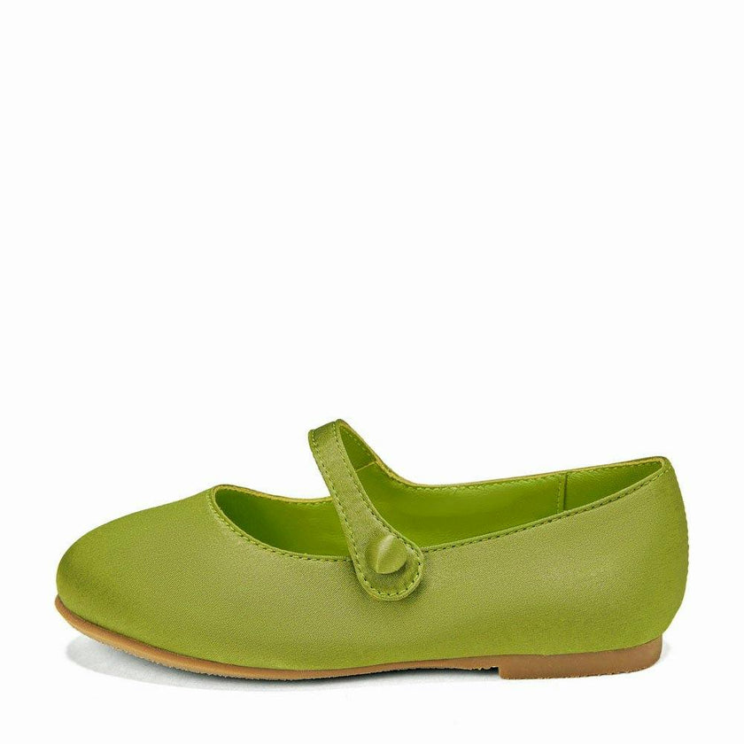 Elin Satin Glossy Leather Pointed-Toe Mary Janes