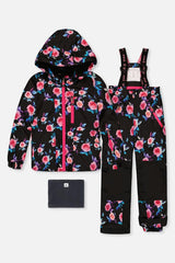 Two Piece Play Snowsuit Black Rose Print