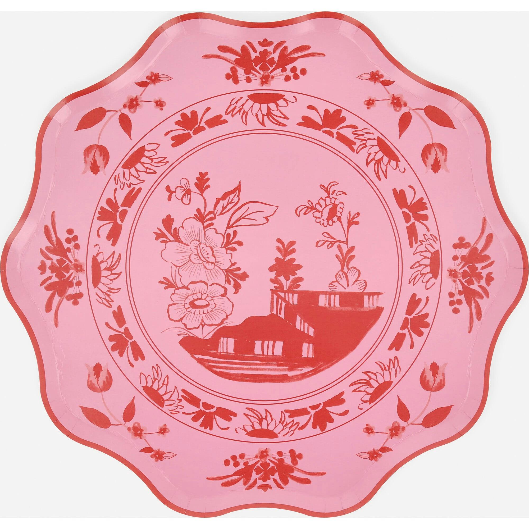 Pink Vintage Botanical Dinner Plates