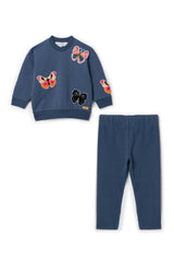 Butterfly Hook-Stitch Top and Leggings Two Piece Set