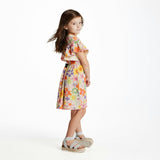 Girls Printed Rib Dress | Multicolor Floral