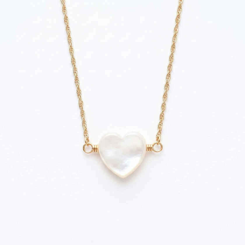 Mother of Pearl Heart Necklace