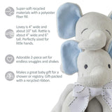 SNUGGLE + SHAKE - Baby Lovey Security Blanket Toy and Rattle Set