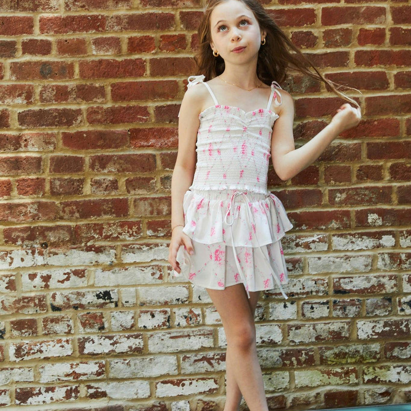 Willow Vintage Romantic Rose Satin Skort