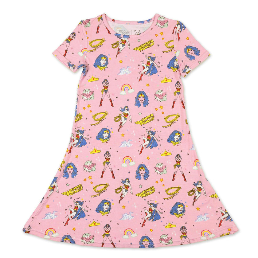 Wonder Woman Bamboo Girls' Short Sleeve Dress
