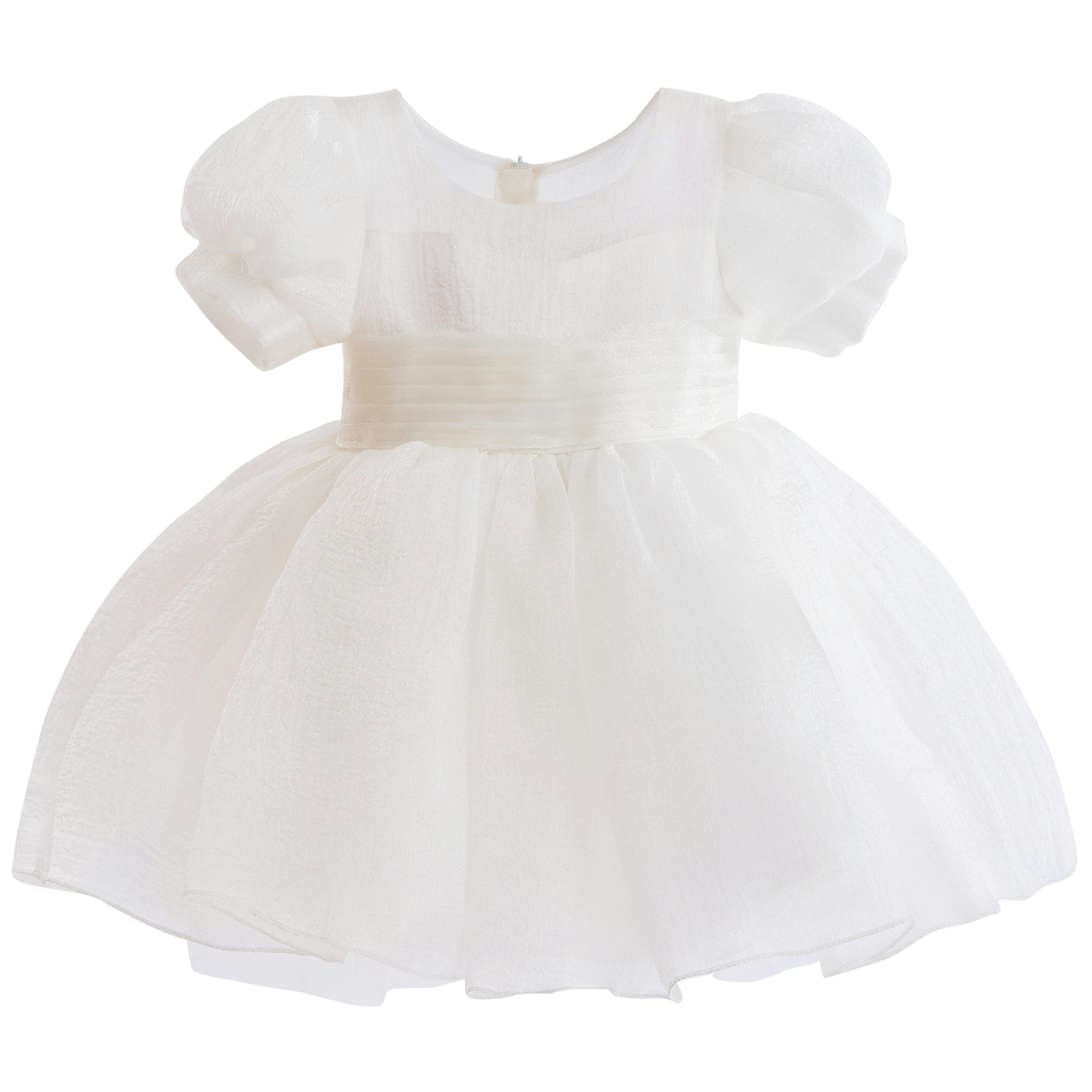 Ivory Brixton Puff-Sleeve Party Dress
