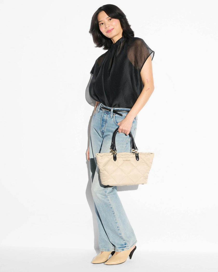 Sand/Black Small Madison E/W Tote