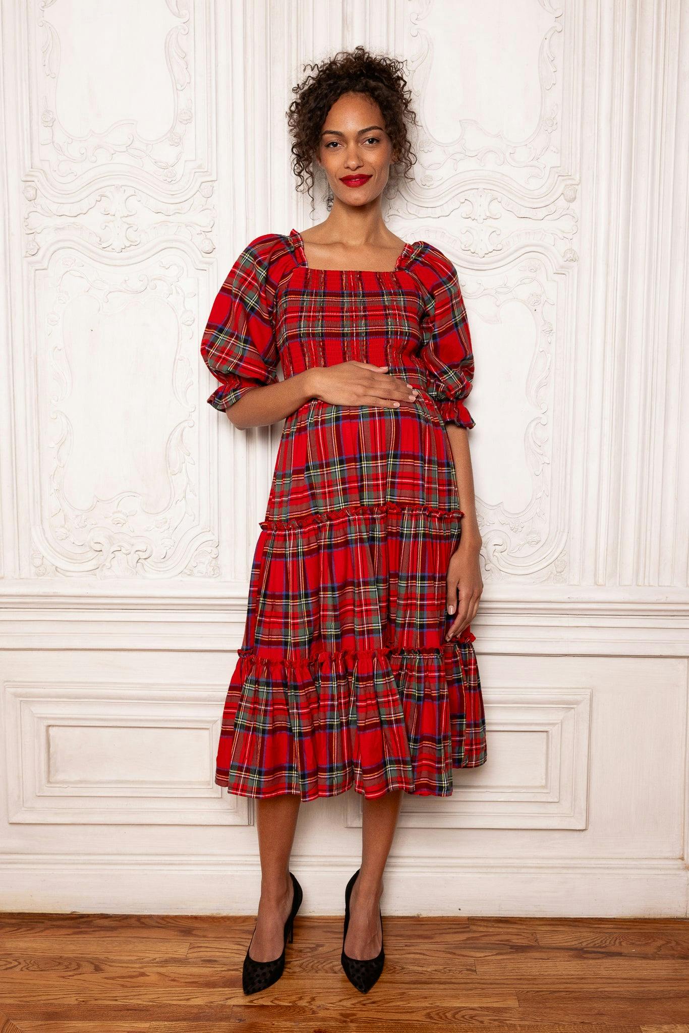 Madeline Dress in Holiday Plaid