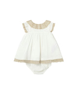 White Baby Dress With Lace Trim