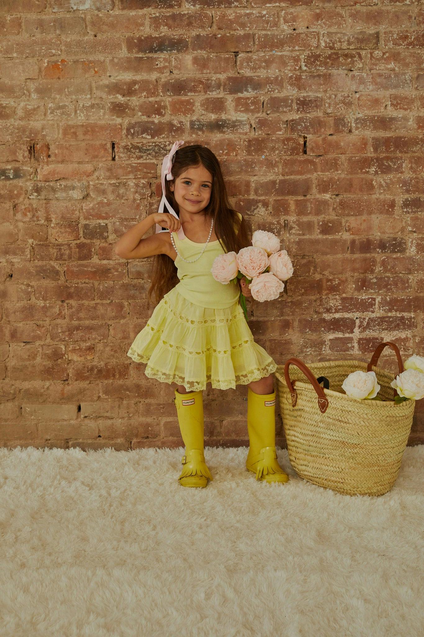Harlow Pastel Yellow Heart Cut Out Tank