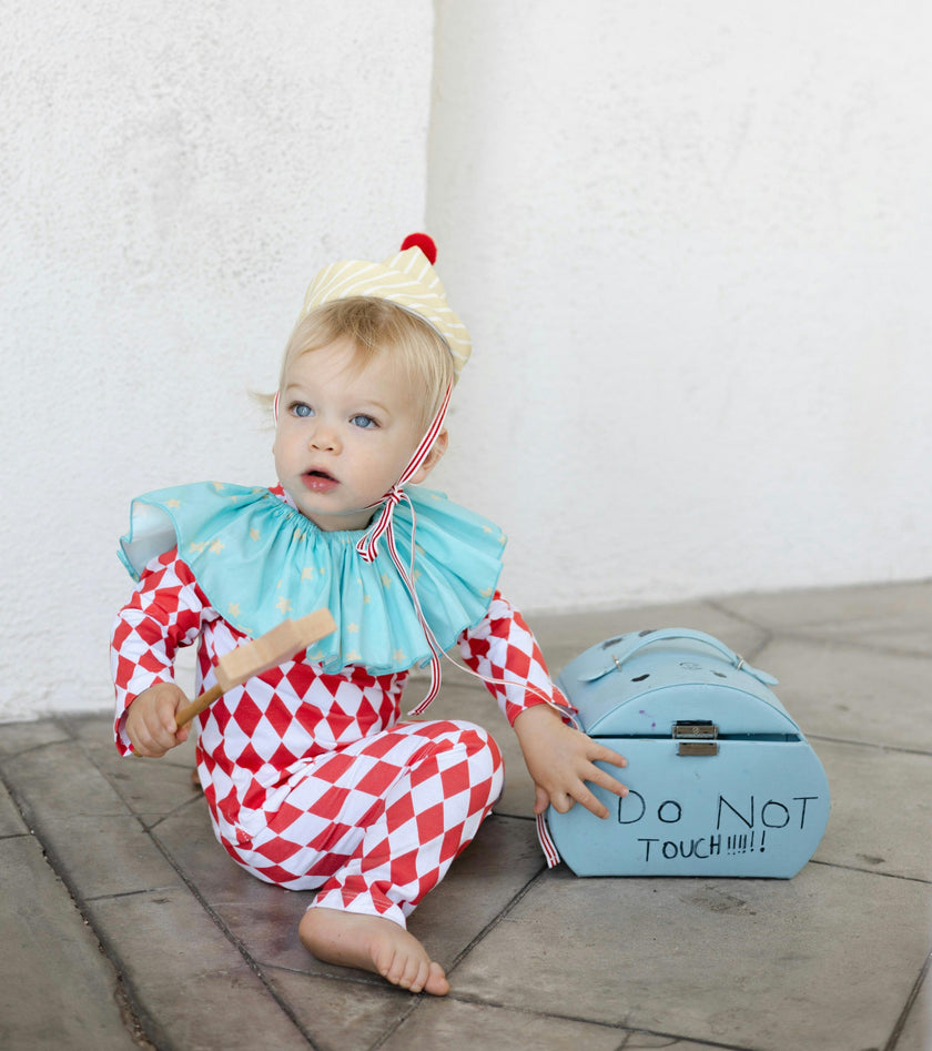 Vintage Harlequin Clown Costume for Kids | Circus Halloween Costume