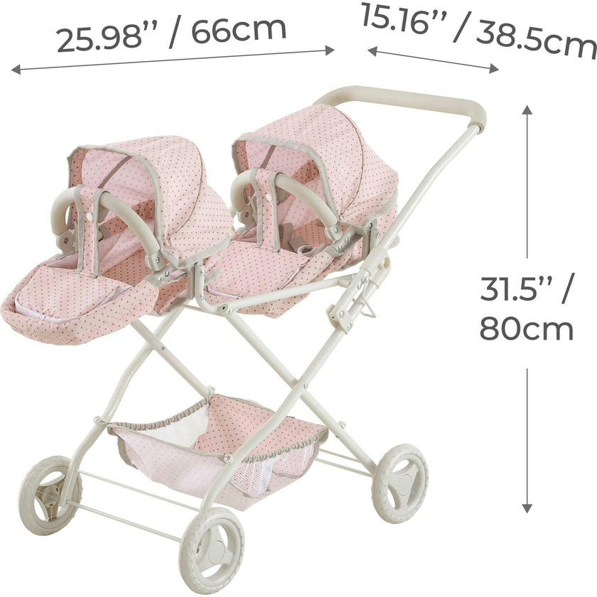 Olivia's Little World Doll Double Bassinet Stroller