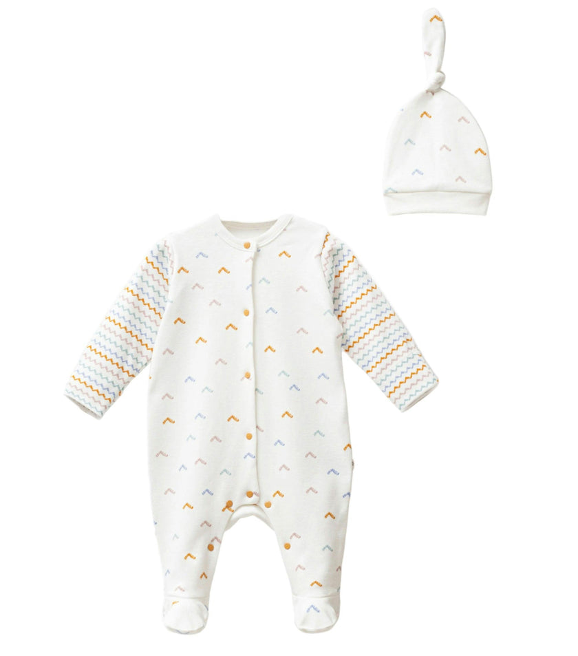 Multicolor Zigzag One-Piece Set