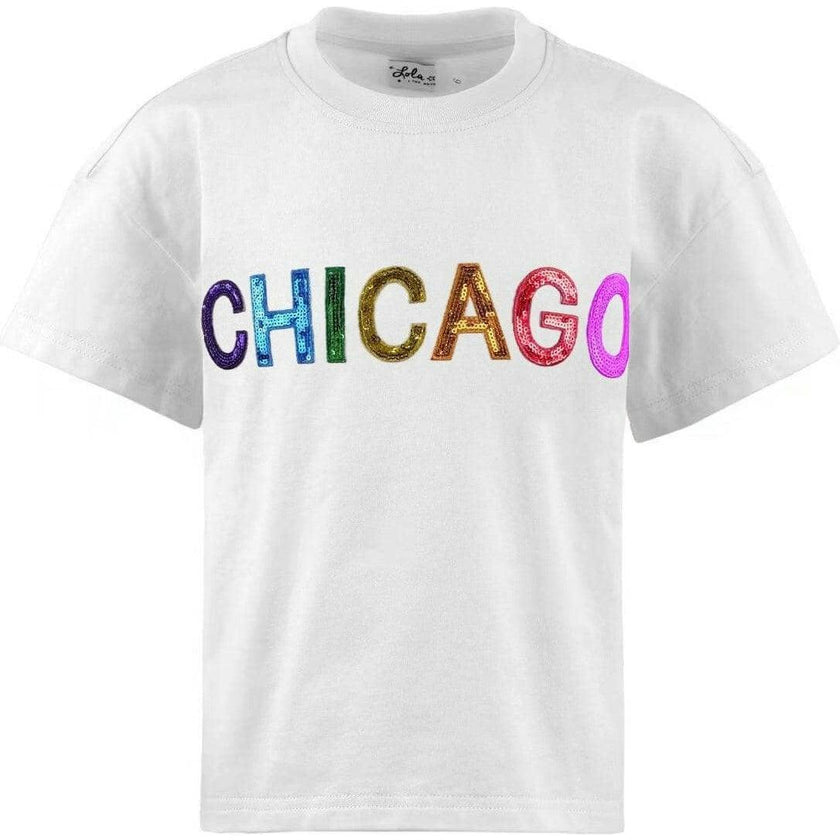 Women's Sequin Chicago T-shirt Black