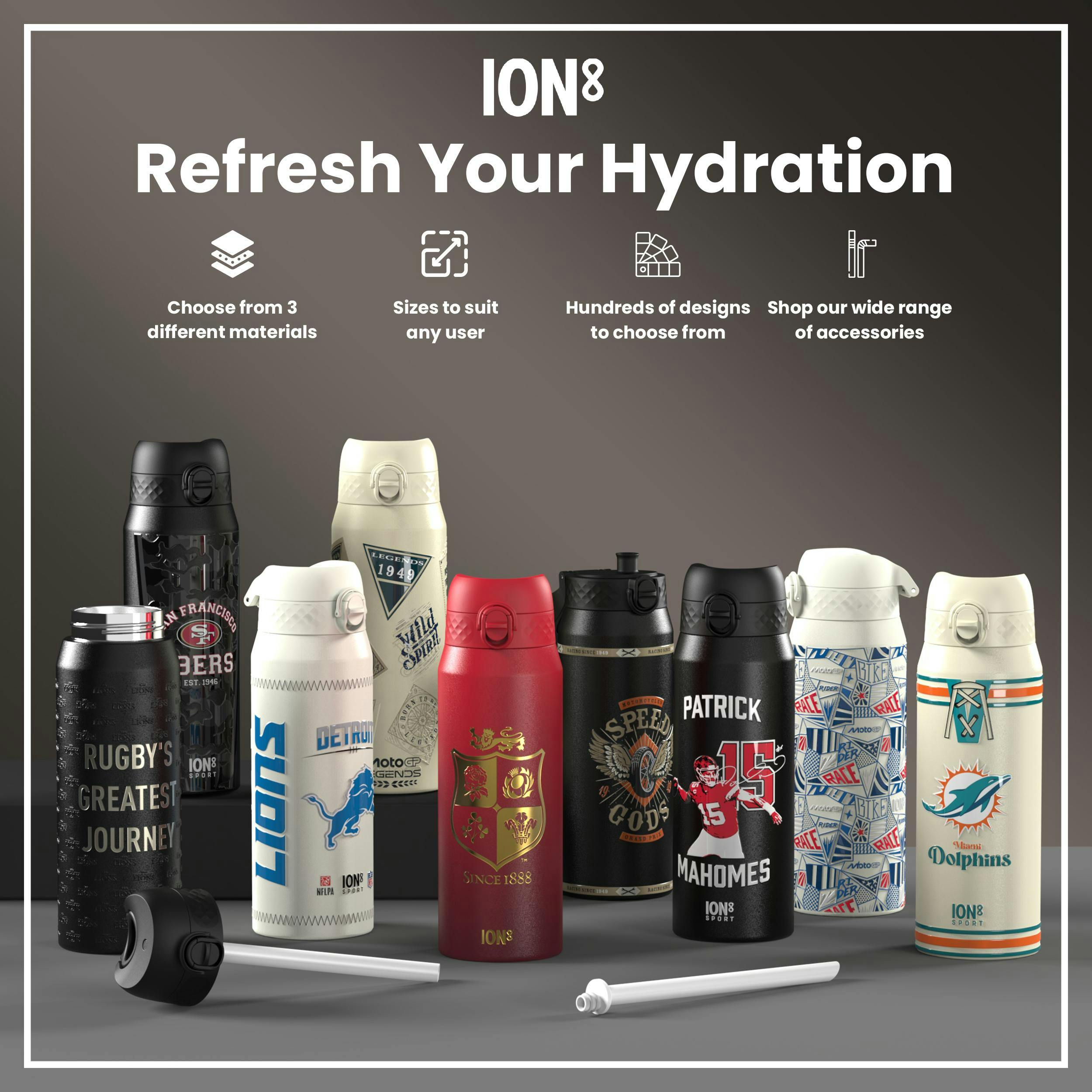 NFL PA Recyclon Water Bottle - 18oz - Multi-Player 2