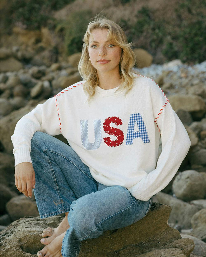 Riley Crew - USA Patchwork