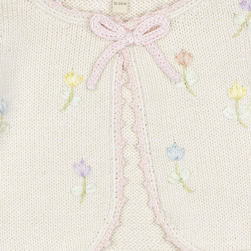 Embroidered Bolero in Pink/Natural