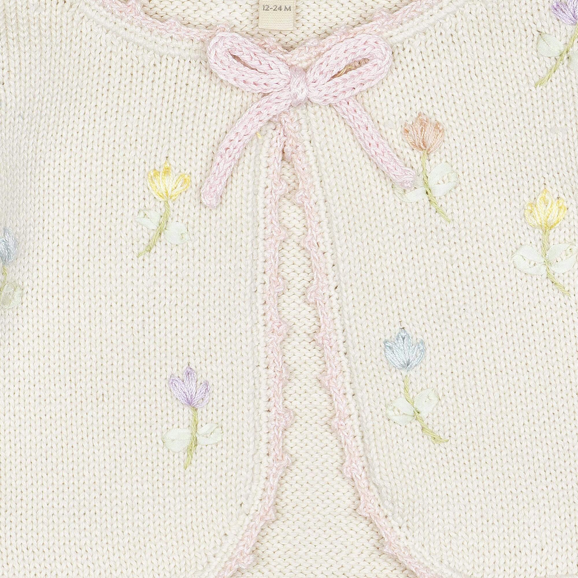 Embroidered Bolero in Pink/Natural