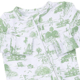 Golf Toile Green - 2 Way Zipper Footie
