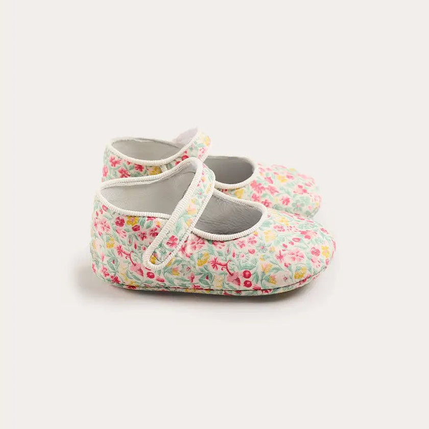 Adelaide Floral Mary Jane Pram Shoes in Pink (17-20EU)