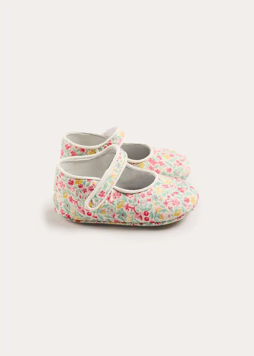 Adelaide Floral Mary Jane Pram Shoes in Pink (17-20EU)