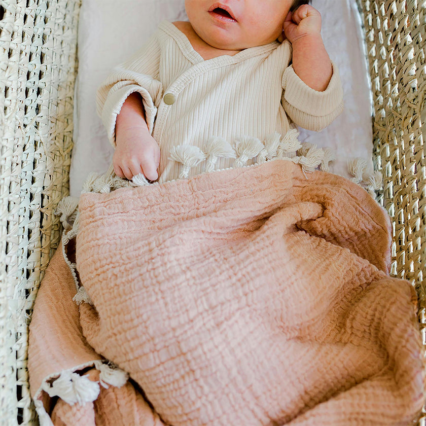 6-Layer Cotton Muslin Baby Blanket (Copper)