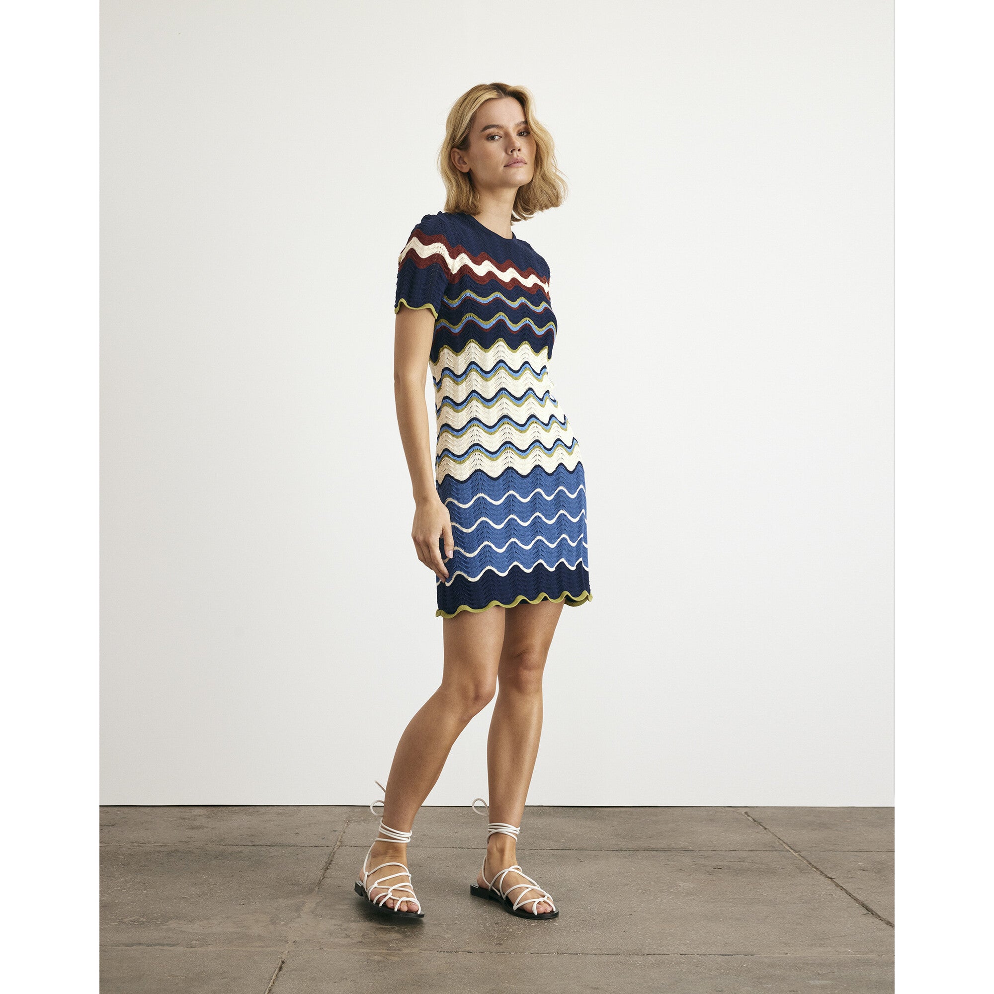 Short Leighton Dress, Stripes